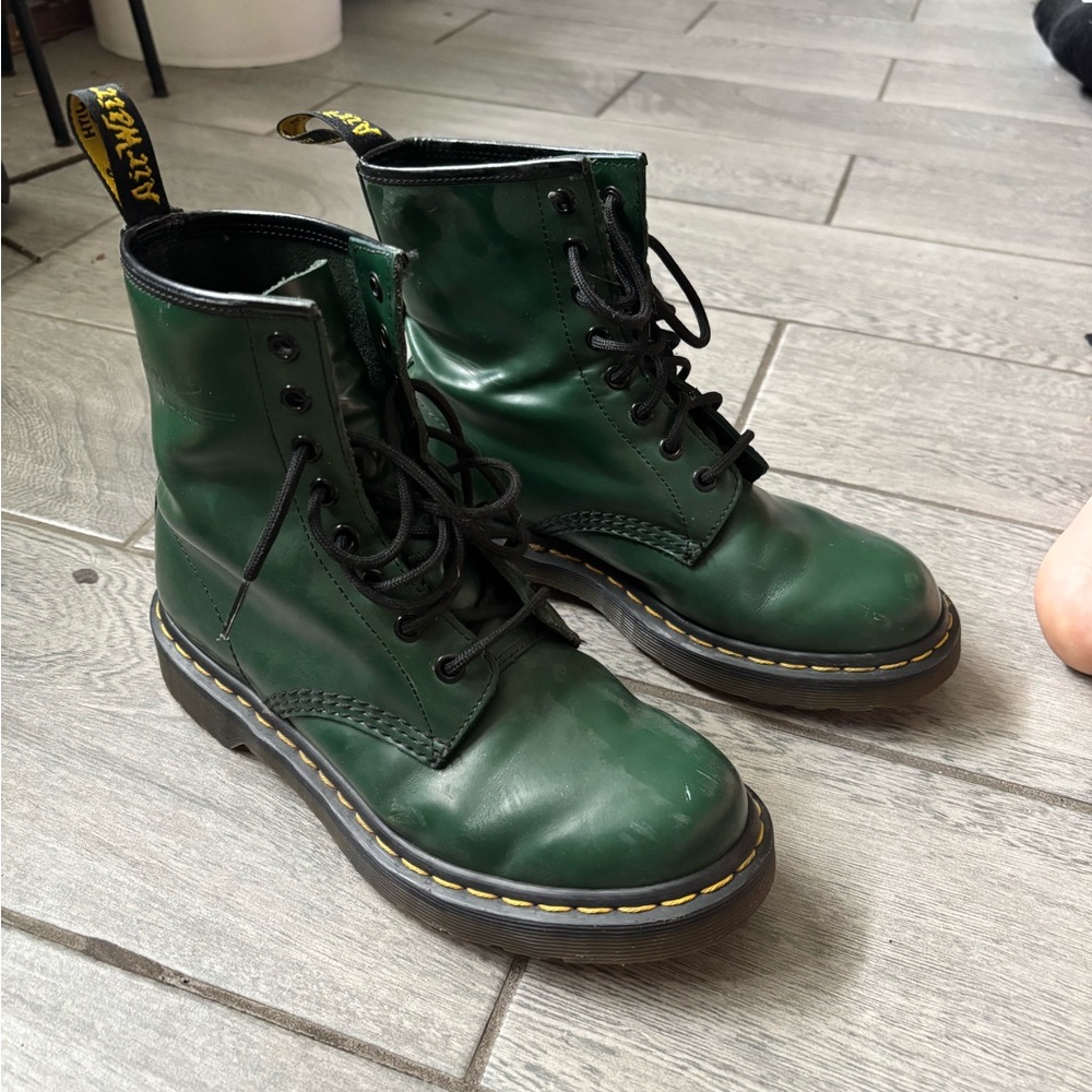 Dr. Martens Forest Green Boots with Black Laces